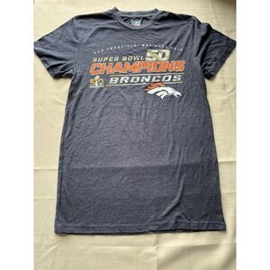 Youth NFL Denver Broncos Short Sleeve Shirt Super Bowl 50 Champions Gray Size M